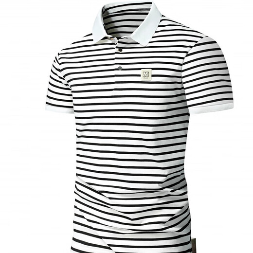 Pure Cotton Revers Polo-Hemd unter Jiumuwang Jiumuwang, Herrenmodemarke, führt den Sommer mit kurzärärmernem T-Shirt. Schwarz Q753 M. Empfohlen 100-120 Jin [Jin ist 0,5 kg]