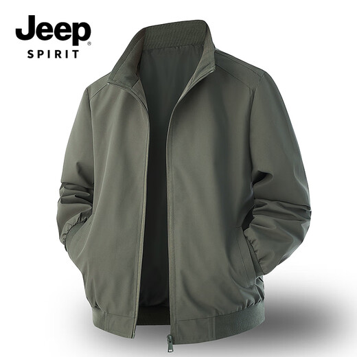 JEEP SPIRIT Jacket Men's Casual Fall Casual Sports Stand Collar Jacket Light Business Men's 2501 Army Green L