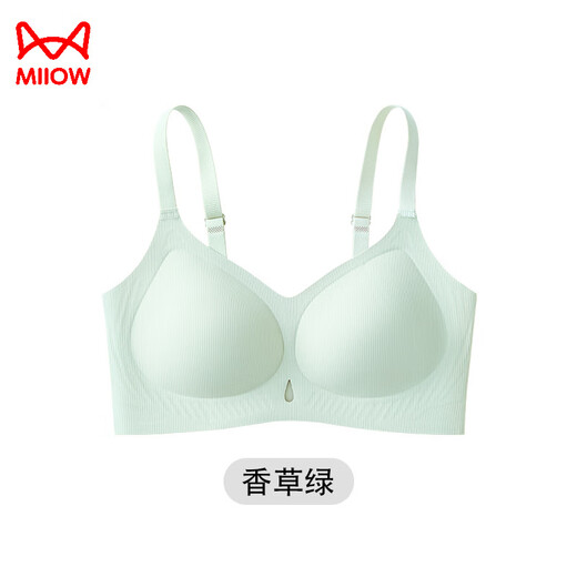 猫人无痕内衣果冻条软支撑小胸女士聚拢文胸收副乳无钢圈舒适透气胸罩 神秘黑 M 【80-100斤】