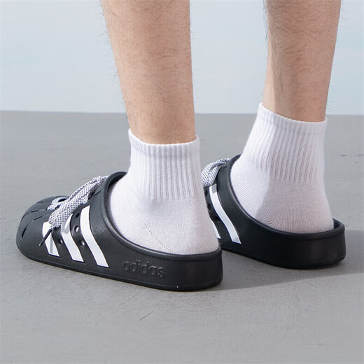 阿迪达斯 （adidas）男鞋女鞋夏季新款洞洞鞋勃肯鞋透气运动休闲鞋外穿凉拖鞋 JH9848/黑色 40.5