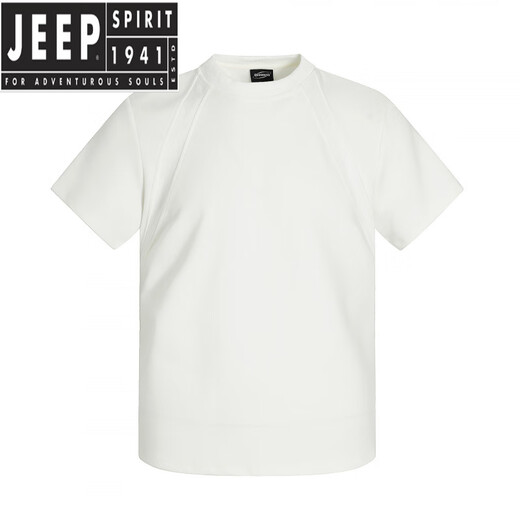 Jeep Spiritf6627 Street Trend Neutral Dekonstruktion Spleißdesign Herren Fit Box Edition Raum Baumwolle Kurzarm T-Shirt Schwarz S