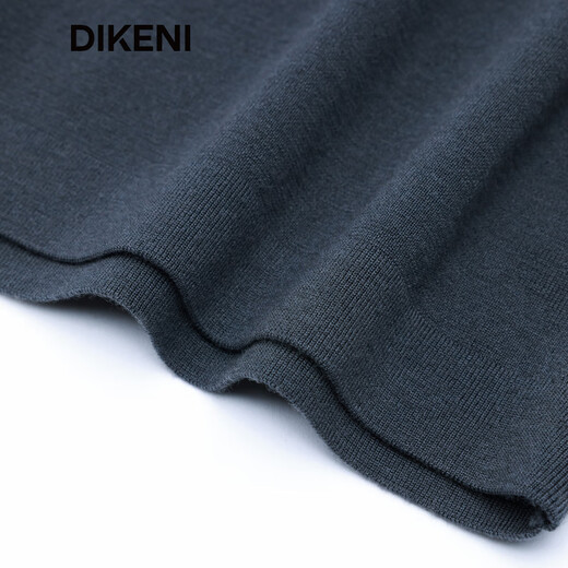 DIKENI 2025 autumn new men's new Chinese Henry collar sweater short-sleeved cardigan 7F535G541 dark gray M (48)