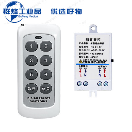 Customized remote control switch wireless remote control 220V one-to-one multi-channel lighting power controller smart light remote control two-to-eight 300W each channel to control 8 channels