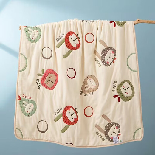 All-Cotton A-Klasse Gaze Quilt Badetuch Neugeborenes Baby Baby Badedecke reine Baumwolle sechsschichtige Seide Baumwolle Umarmung Quilt Bag Liste 0889-Gutes Nachtbär 115*120 cm 1 Stück