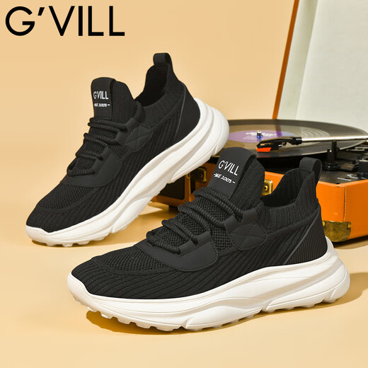 Guizhibu g'vill sommer atmungsaktiven Herrenschuhen 2025 Neues Netz vielseitige lässige Schuhe Dicke Sohle nicht rutsch trendige Sportschuhe Schwarz und Weiß [atmungsaktiv] G1503 39 [Sportschuhgröße]