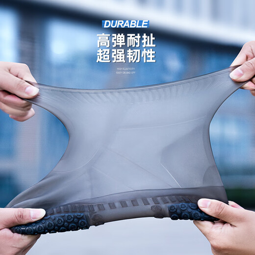 Regenstiefel Männer- und Frauenschuhabdeckungen mit wasserdichtem, rutschfestem, regenfestem Schuhen, verdickten Verschleiß-resistenten Silikon, Regenstiefeln im Herbst und Winter, Braun-Medium-Röhrchen [Anti-Rutsch-Sohle + Verdickter + aus undichte XL (geeignet für 40-42 Schuhgrößen)