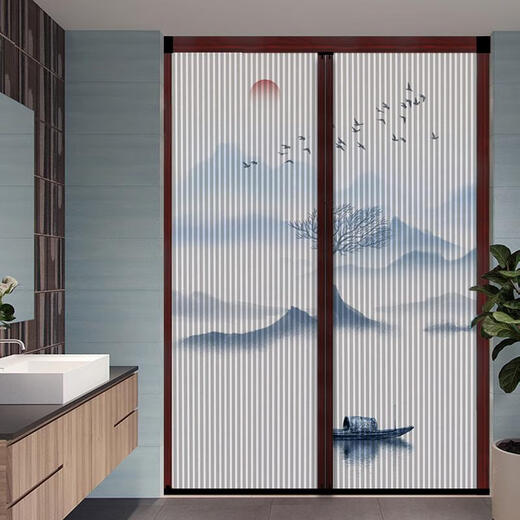 Sanqihu Chinesische Schiebetür Wohnzimmer Balkon Küche Partition Unsichtbare Klapptür ohne Schlagen der Schiebetür A9276 Rahmen Champagnerstil