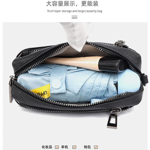 First layer cowhide women's bag 2025 new style genuine leather casual portable clutch bag large capacity simple grocery shopping bag handbag black cowhide 2501