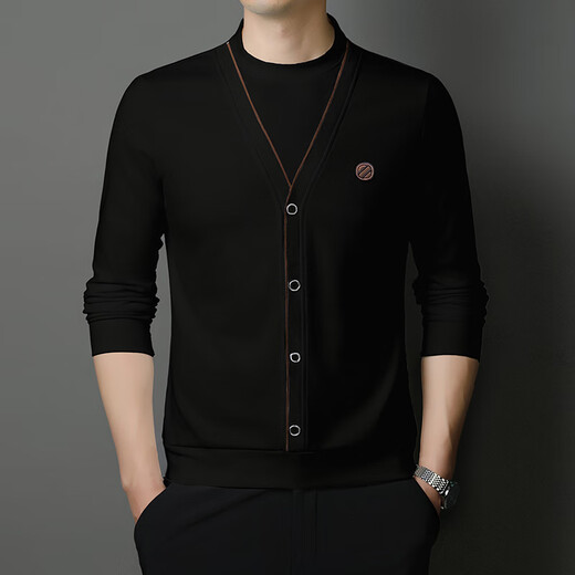 Camiseta de dos piezas de manga larga para hombres de la marca de lujo OLJ Light para hombres 2025 tendencia de moda de primavera y otoño, incluyendo ovejas blancas 170/m [adecuado para 120-135Jin [Jin equivale a 0.5 kg] todo el tamaño