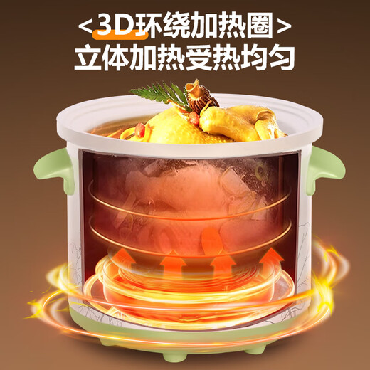 Yangzi fully automatic electric stew pot porridge artifact stew cup food supplement pot stew soup cup small electric stew pot 1.5 liter soup pot old-fashioned electric casserole temperature control slow cooker soup pot stew pot 1.5L suitable for 1-2 people