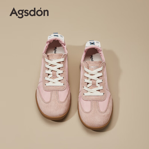 奥古狮登（Agsdon）芭蕾德训鞋女云朵感休闲运动鞋网红透气华夫鞋 I133077 粉色 37