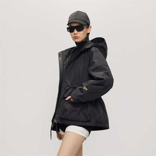 Govan Light Shell Black Gold Goose Down Jacket 5.0 Five Points Waist Slimming 2025 Autumn New Women's Down Jacket Black M