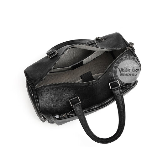 
Walker Shop travel bag [preferred first layer cowhide] Business travel large capacity travel bag handbag black 31cm*20cm*46cm
