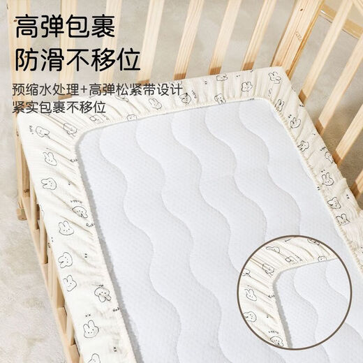 Crib fitted sheet pure cotton children's bed sheet mattress cover kindergarten baby bed cover waterproof splicing bed summer four seasons 10A level antibacterial Xingyue Xiongtou 60*120cm