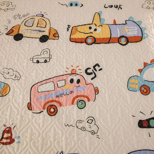 Class A pure cotton crawling mat protective cover anti-slip bed sheet baby crawling mat machine washable floor mat cloth cover 150*200cm corner straps plus anti-slip particles Manny Bear