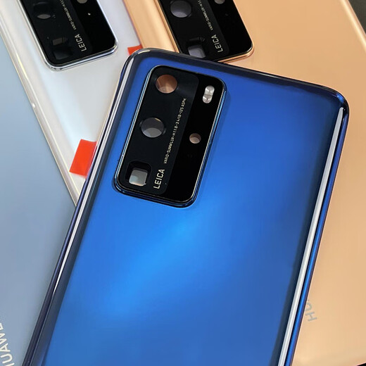 H Suitable for Huawei p40pro back cover original new P50 back shell glass shell mobile phone rear screen original battery cover p P40pro + ceramic white + lens + tools + teaching