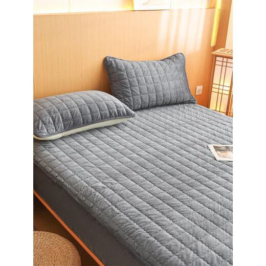 Mengjie Home Textiles 2025 New Winter Class A Baby Velvet Quilted Sheet Baby Velvet Sheet Three-piece Set Milk Velvet Bed Starry Sky Gray Single Sheet 90cm*200cm