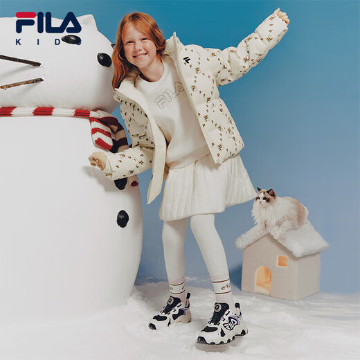 FILA children's shoes running shoes 2025 winter men's and women's middle and large children's sports shoes cat claws
