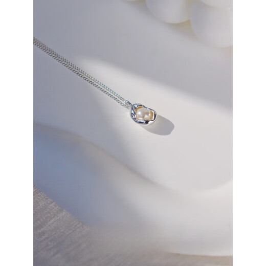 Fat Donglai's same style pearl pendant, one Uncle Li's original silver pod necklace, versatile and elegant s925 silver necklace, silver pod necklace