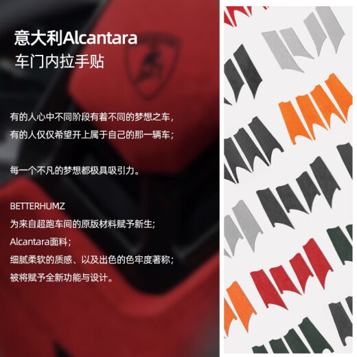 语森忆适用特斯拉焕新版MODELY/3车门内拉手装饰贴翻毛皮内饰丫改装配件 model3/Y车门内拉手 9894黑