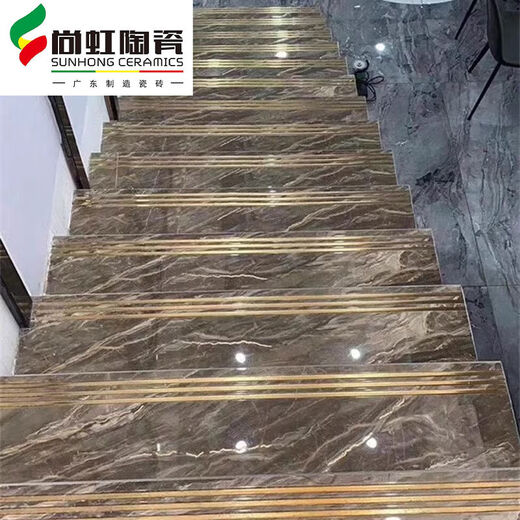 
CLCEY stair marble tiles step packaging processing 470x1200 gold wire glaze tiles anti-slip stair floor tiles Others 12808
