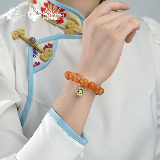 Potala Palace Beeswax 925 Silver Wisdom Eye Pendant Bracelet Amber Transfer Bead Single Circle Bracelet for Men and Women Birthday Gift for Boyfriend