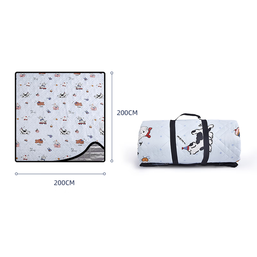 Savage picnic mat outdoor thickened extra large portable camping mat spring outing picnic lawn mat waterproof and moisture-proof mat crawling mat 220g cotton Cute Pet Paradise 200*200 waterproof aluminum film PVC material