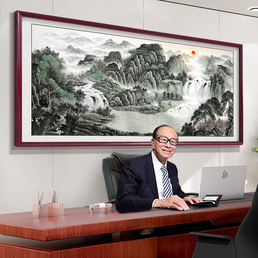 Installation von Treasure Pot Office hängt Gemälde, fließendes Wasser und Geld, Landschaft und Landschaft Chinesische Malerei Langlebende Hintergrund Wanddekoration CT-3519 Landschaft und Wohlstand [wasserdichte Öl-Leinwand] (5% Kundenauswahl) [Licht) [Licht)