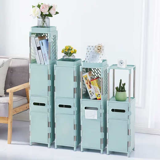 Enbaole 20cm bathroom storage rack floor-standing bathroom slit storage rack multi-layer bedroom bedside table toilet room storage 9226 meters white plush model