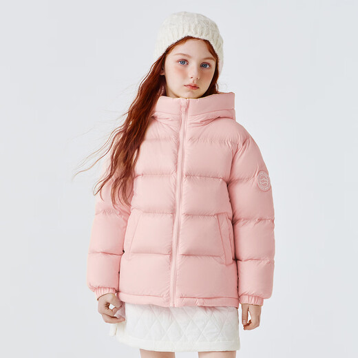 Flying in the Snow Children's Down Jacket 2025 New Girls Simple Bread Jacket Boys Thickened Western Style Warm Winter Down Jacket Pink 130