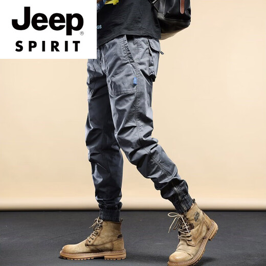 Jeep Spirit High-End Brand Casual Hosen für Männer 2025 Sommer Lose Sportbindungshosen für hübsche Arbeitskleidung vielseitige lange Hosen für Männer 679 Khaki 28