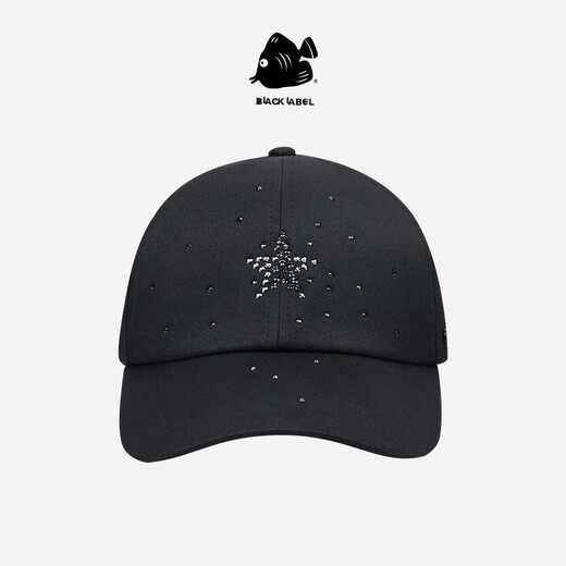 SWOF CARE Etiqueta negra Sombrero de estrella brillante con diamantes de imitación importados Gorra de béisbol negra con capota blanda para hombres y mujeres 661028 Negro/negro Talla única para todos Circunferencia de cabeza recomendada 56-60 cm