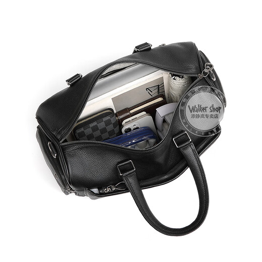 
Walker Shop travel bag [preferred first layer cowhide] Business travel large capacity travel bag handbag black 31cm*20cm*46cm