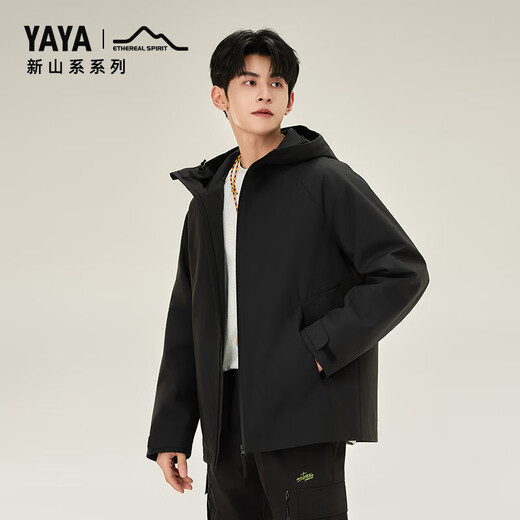 YAYA New Mountain Series Gänsedaunenjacke Herren 2025 Winter Neue Outdoor Warm Camping Damenjacke HP Basic Schwarz L 175/92A