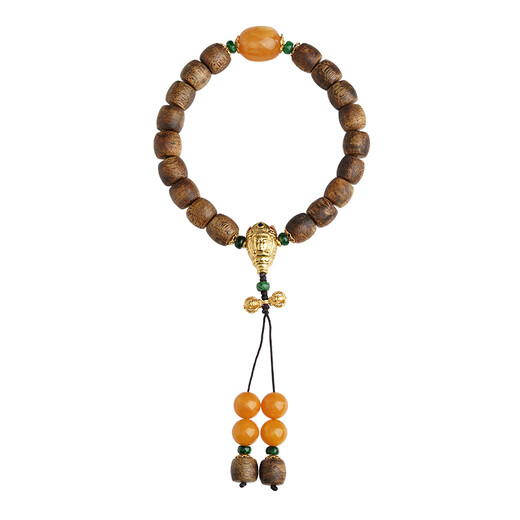 Potala Palace Beeswax Agarwood Bracelet for Men and Women Wooden Toy Tray Jade Transfer Bead Wooden Treasure Bracelet Birthday Gift