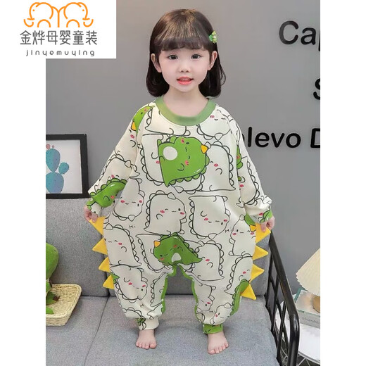La versión coreana yujiyu de la primavera y el otoño, el nuevo dinosaurio de dibujos animados, el pijama de bebé se puede usar en el exterior con la delgada ropa casera de una pieza de manga larga 1049-cartoon Dinosaur 100 100