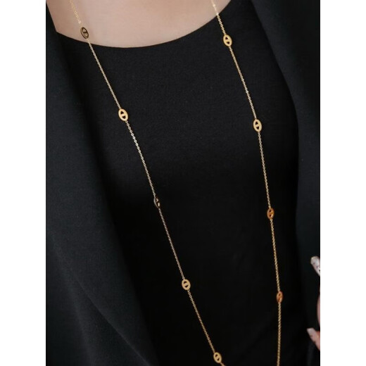 Apocalypse century old phoenix French light luxury pig nose sweater chain long 18k gold plated non-fading autumn and winter versatile winter item gold