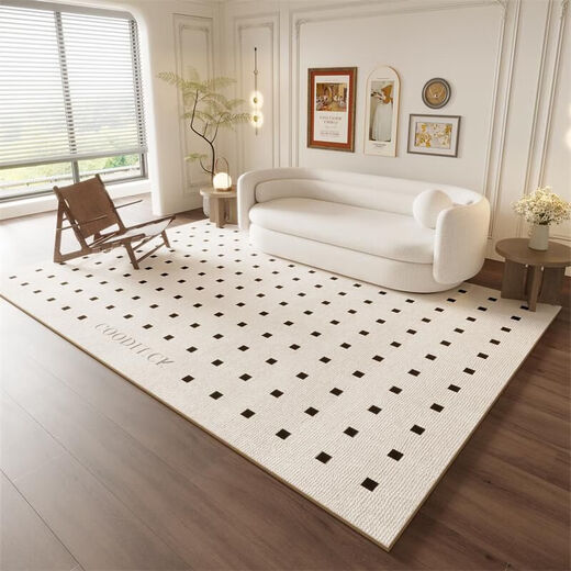 
Living room carpet sofa tea table blanket ring velvet cream style bedroom erasable waterproof dirt resistance thickened light luxury 2024 new model 3527-ring velvet-cotton linen bottom