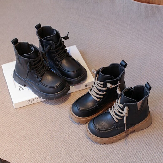 
Children's Martin Boots 2025 Spring and Autumn New Girls Boots Big Children's Short Boots Boys Winter Little Candy Duck/XTY9905 Black 33