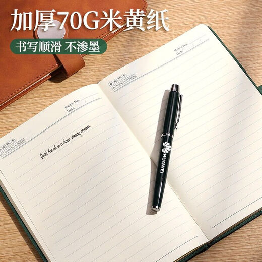 【自营】定制笔记本礼盒套装可印logo颜值a5本子笔伴手礼加厚商务办公记事本公司学校会议实用礼品订做 12034-A5绿色(U盘款礼盒)