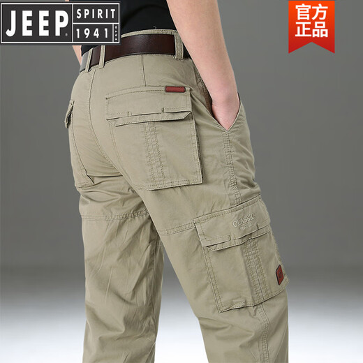 Jeep (Jeep) High-End-Hosen für die Frühlings- und Sommer-Dünnen-Multi-Tasten-Hose von Männern für Männer lange Hose für Männer Lose großer Größe reines Baumwoll-Arbeitskleidung 9922 Grau-dünn 29 Taillenumfang zwei Fuß eins eins