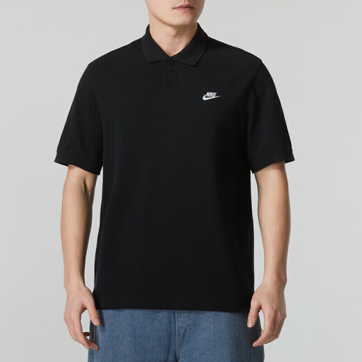 耐克（NIKE）短袖T恤男装夏季新款运动服跑步健身训练针织透气翻领POLO衫 FN3895-010刺绣LOGO/纯棉 S