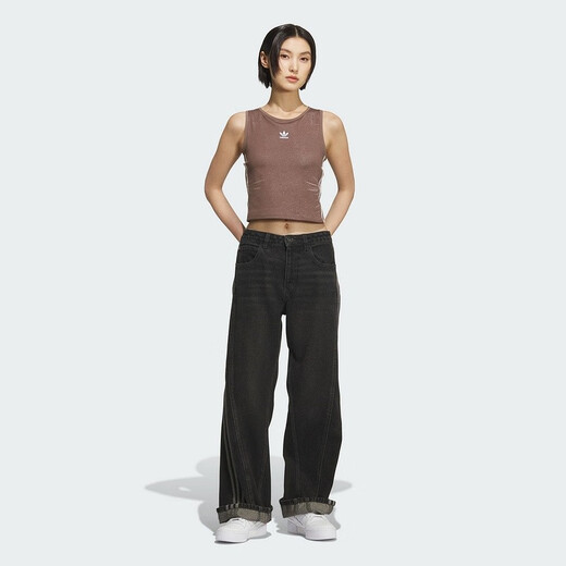 阿迪达斯 （adidas）三叶草女装 时尚舒适修身运动休闲短款透气背心KE3722 KE3892 L