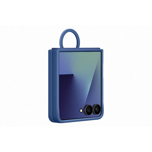 Samsung Galaxy Z Flip7 Ring Silicone Protective Case Mobile Phonee Case Bleu