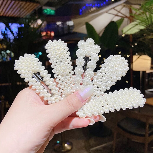 
Pearl hair clip women's bb clip headdress side clip clip 2025 new white bangs one-line clip hair clip 5 packs (random style)