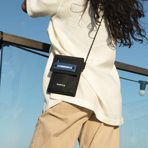 Subtle mobile phone bag for men and women crossbody bag fashion sports shoulder bag casual waist bag coin purse Black black