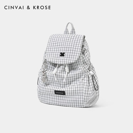 Официальный веб -сайт Cinvaikrose Small C/K Niche Design School Bag Women's 2025 Новый легкий рюкзак рюкзак Rucksack Белый клет