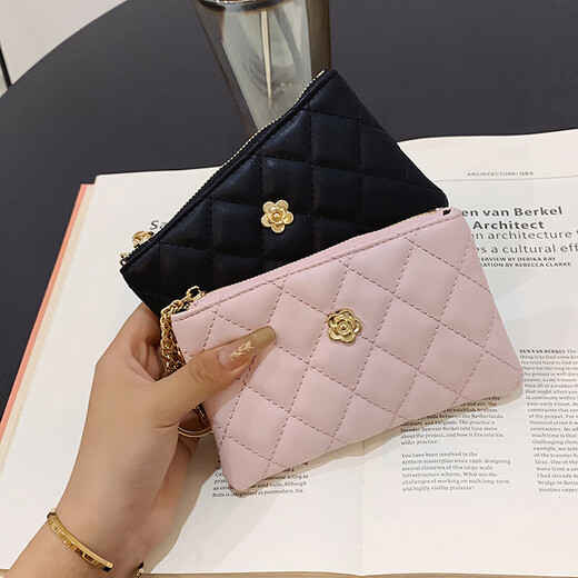 Känguru (Känguru) Kurzer Brieftasche für Frauen in INS Student Diamond Fashion kleiner duftender Münzen Brieftasche Clutch Reißverschluss Kartentasche Schwarz schwarz