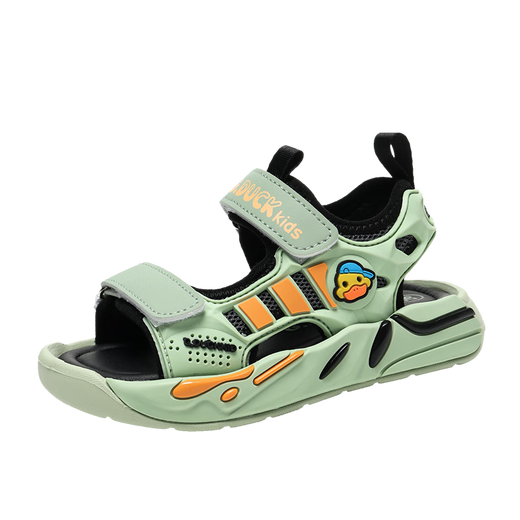 G.Duckkids Little Yellow Duck Boy Sandalen Sommer 2025 Neue Stil kleiner und mittelgroßer Jungen Leichtes weicher Boden Sommer Kinder Beachschuhe 6228 Schwarz und Grün 28 _inner Länge 17,8 cm