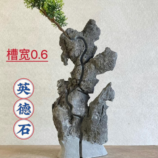 The raw stone is slotted and attached to the stone bonsai, which can be attached with elm, golden bean, fish tank, rockery, garden landscaping stone 27-30cm (slotted model will be shipped randomly)